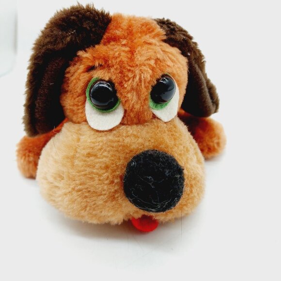 Wallace Berrie Plush Dog 1979 Brown Shredded Nut Shells - Picture 12 of 12